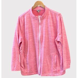 T by Talbots Plus Size Petite 2XP Pink Zip Up Jacket Activewear Athleisure